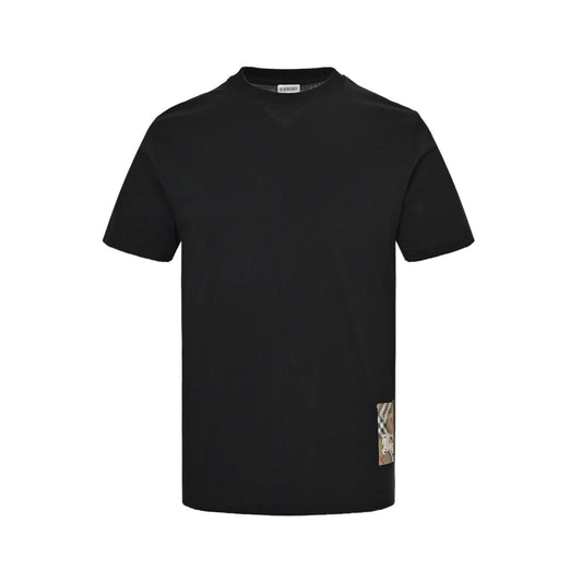 Burberry 25ss hem plaid war horse patch short sleeves