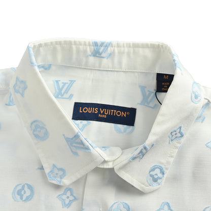 Louis Vuitton 25ss jacquard all-over printed old flower short-sleeved shirt