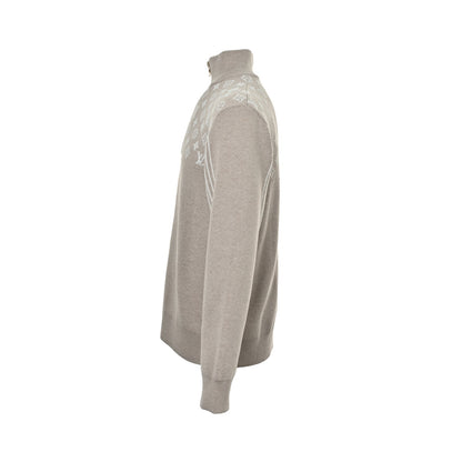 Louis Vuitton 25Fw ski series old flower jacquard half-zip sweater