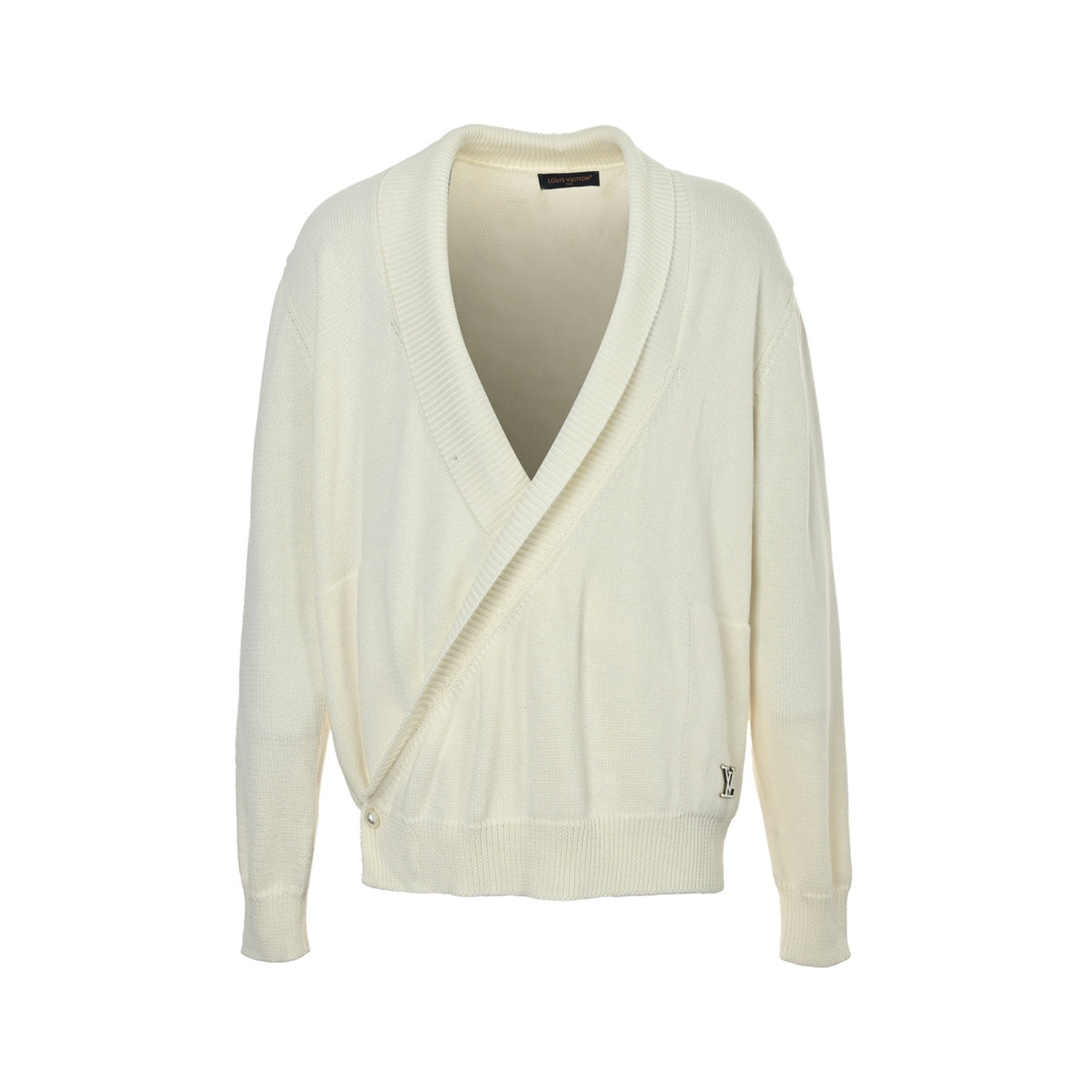 Louis Vuitton 25Fw hem hardware letter logo cardigan sweater