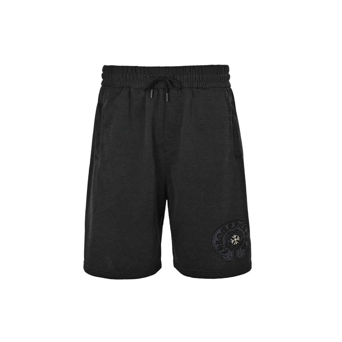 Chrome Hearts washed distressed horseshoe patch shorts