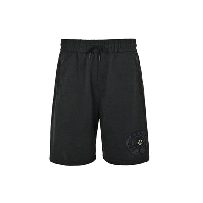 Chrome Hearts washed distressed horseshoe patch shorts