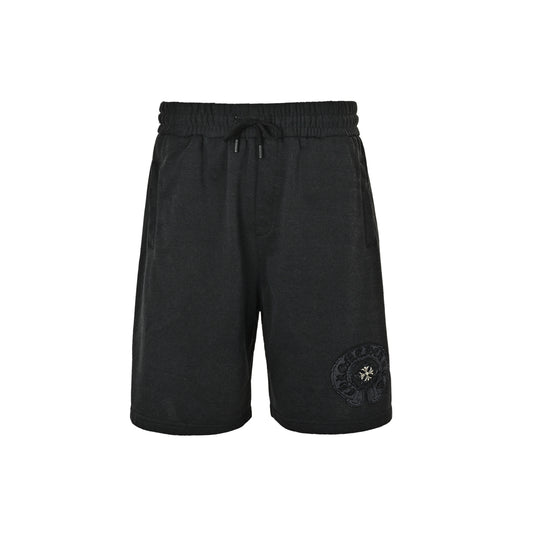 Chrome Hearts washed distressed horseshoe patch shorts