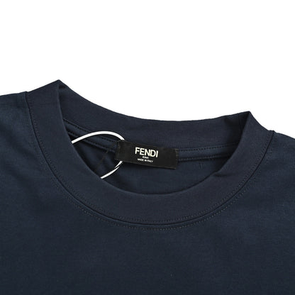 Fendi 26ss twisted letter embroidered short sleeves