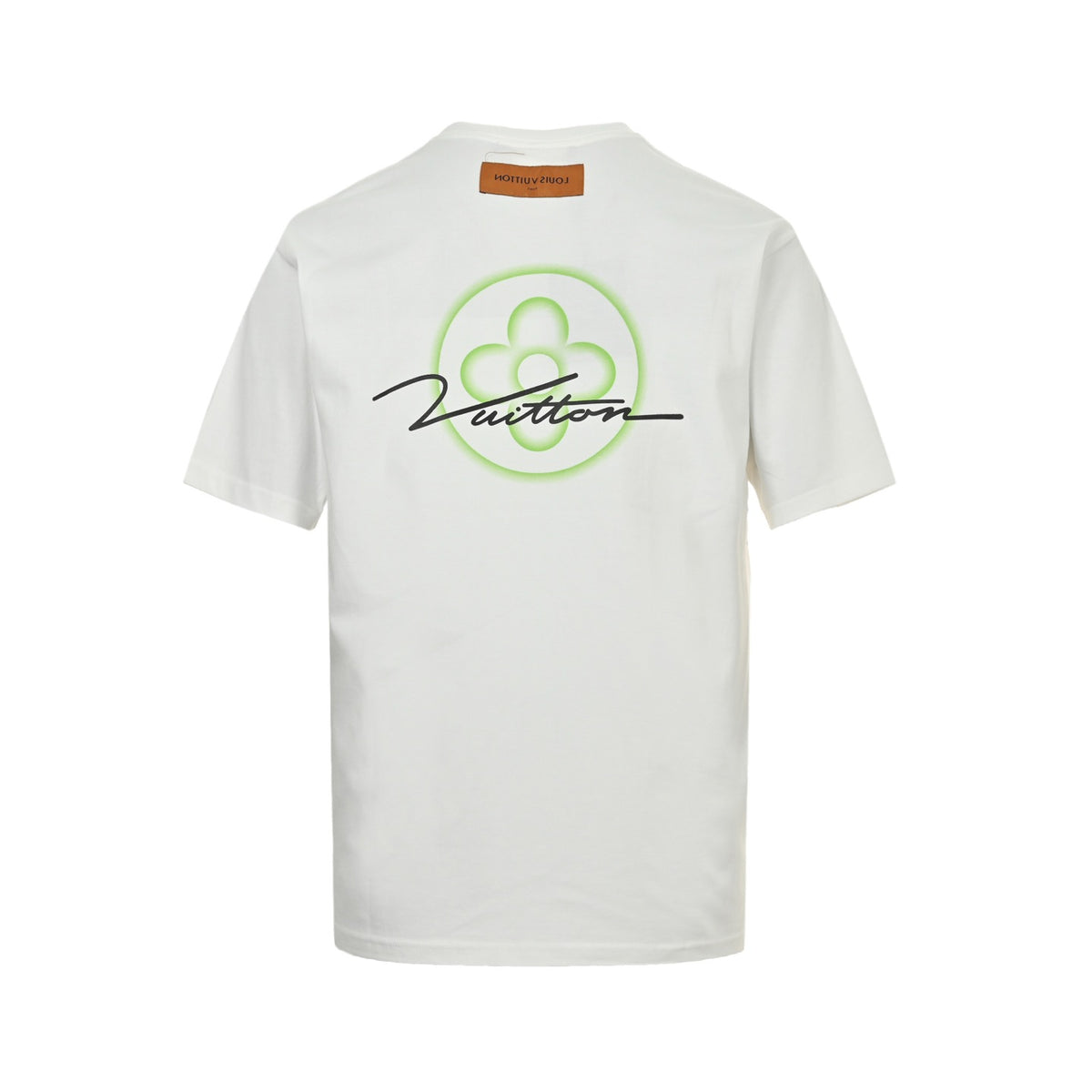 Louis Vuitton 25ss four-leaf clover letter printed short sleeves on the back