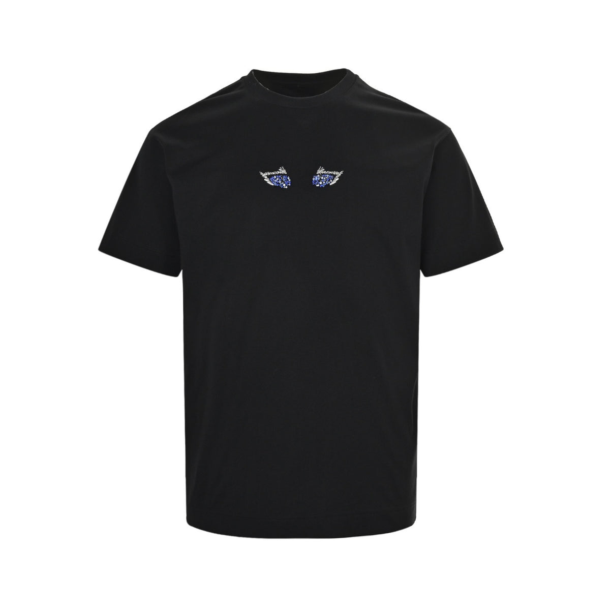 GIVENCHY 25ss rhinestone cat eye embroidered short sleeves