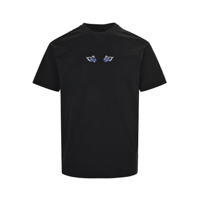 GIVENCHY 25ss rhinestone cat eye embroidered short sleeves