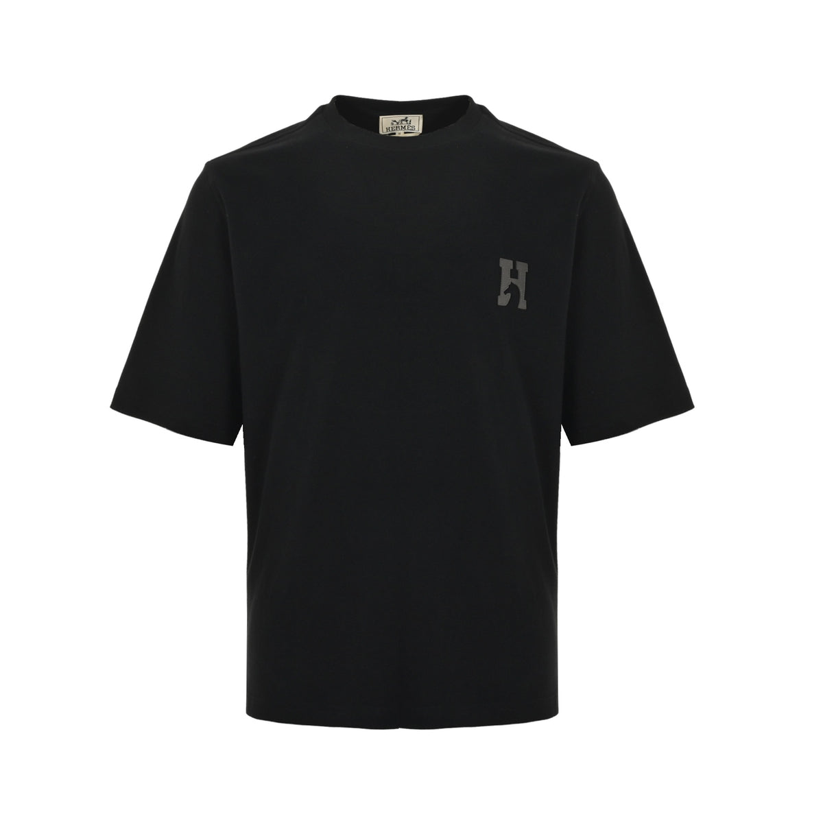Hermes Paris/Hermes horse leather logo short sleeves