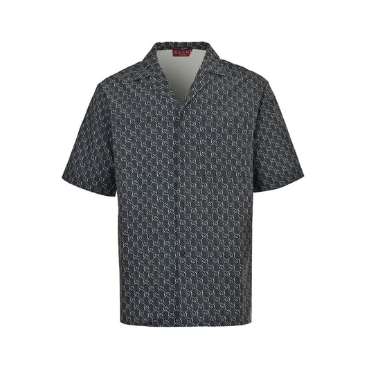 Gucci 25ss all-over printed presbyopic short-sleeved shirt