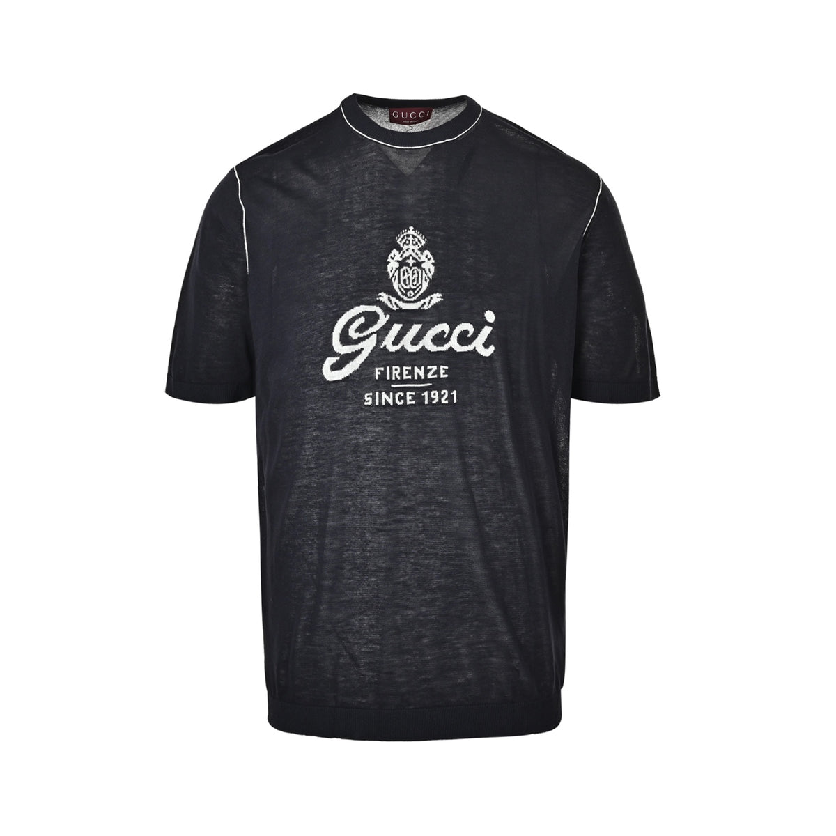 Gucci letter intarsia knitted short sleeves