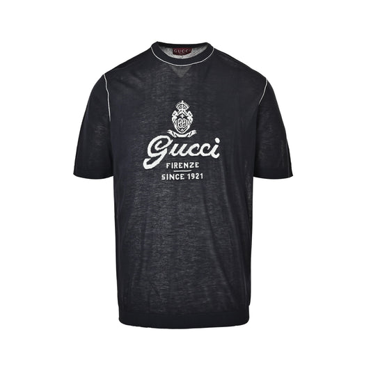 Gucci letter intarsia knitted short sleeves
