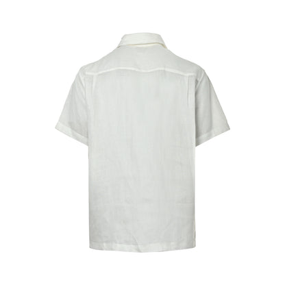 Fendi 26ss FF dotted line embroidered short-sleeved shirt