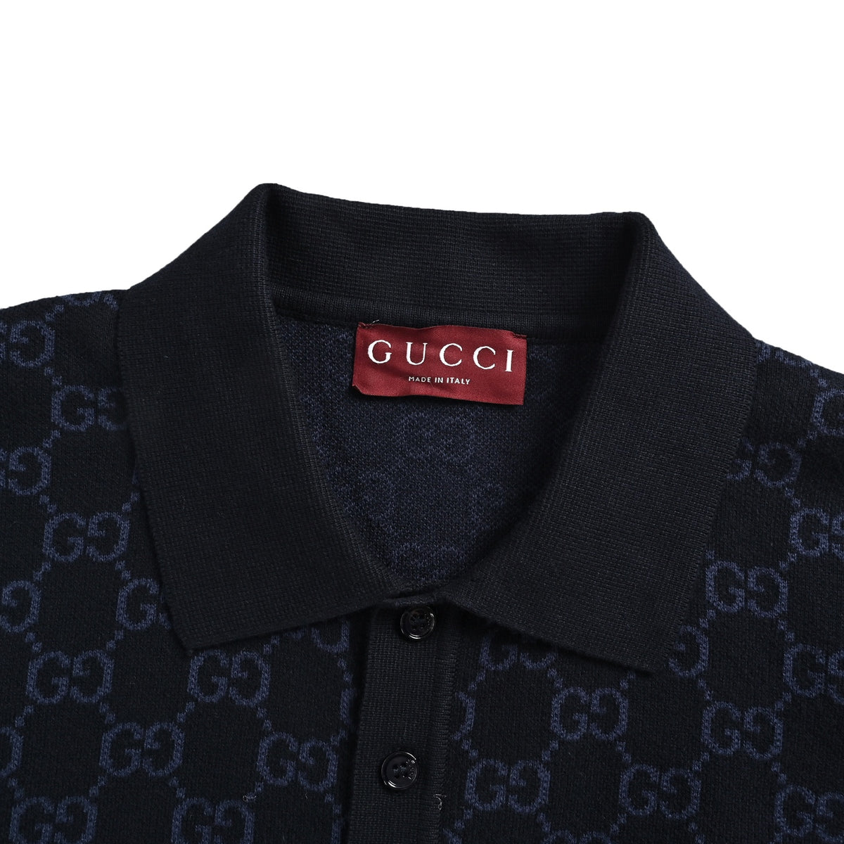Gucci 26ss allover old flower jacquard knitted Polo short sleeves