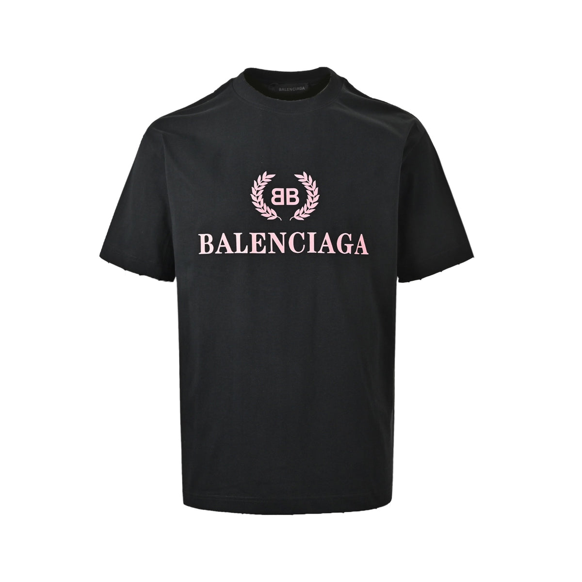 Balenciaga pink wheat ear letter print short sleeves