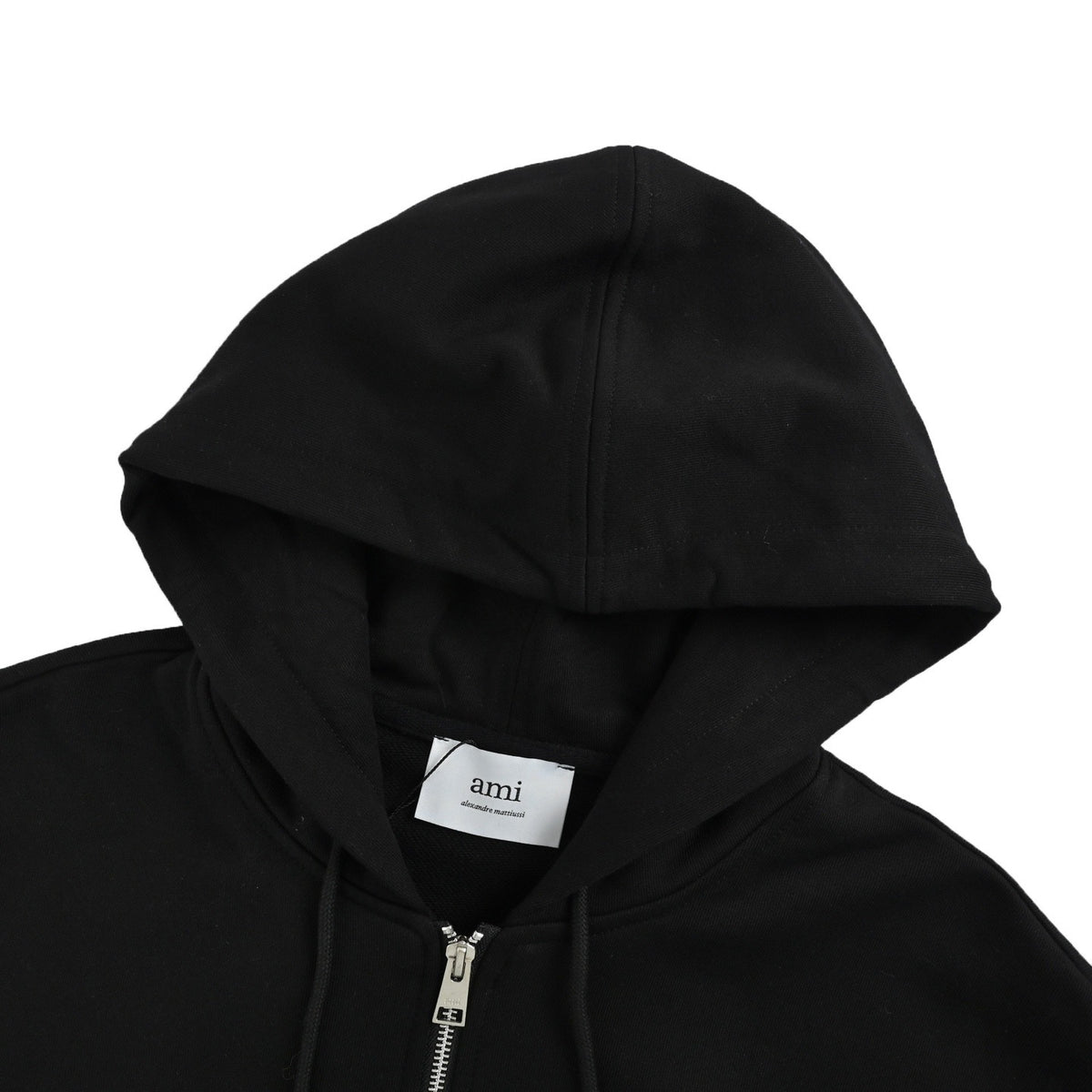 Ami Paris small heart embroidered zipper hooded jacket