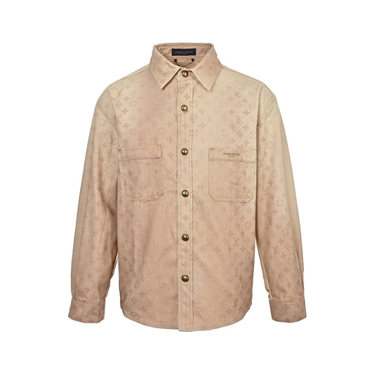 Louis Vuitton faded double pocket distressed denim shirt jacket