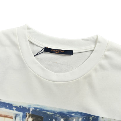 Louis Vuitton 24ss oil painting graffiti print short sleeves