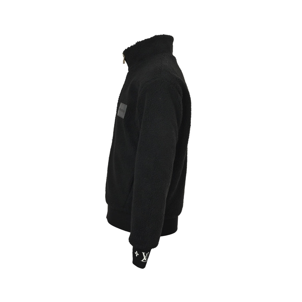Louis Vuitton 24Fw leather sherpa stand collar jacket (black)