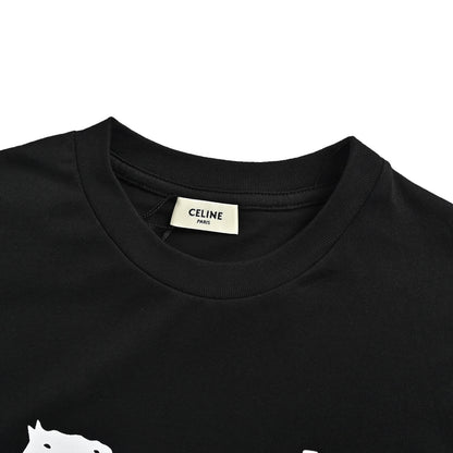 Celine carriage glue print short sleeves