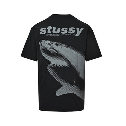 Stussy shark letter print short sleeves