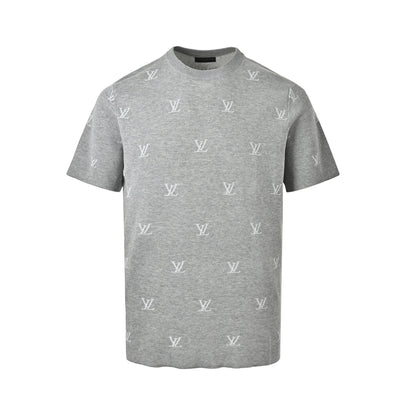 Louis Vuitton all-over printed old flower jacquard knitted short sleeves