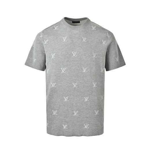 Louis Vuitton all-over printed old flower jacquard knitted short sleeves