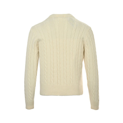 Ralph Lauren Classic Women's Cable Round Neck Knitted Sweater Cardigan