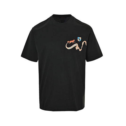 LouisVuitton/Louis Vuitton retro embroidered little fox ribbon badge short sleeves