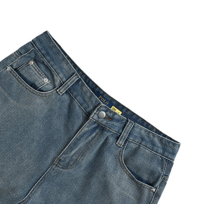 Ralph Lauren small label war horse embroidered denim shorts