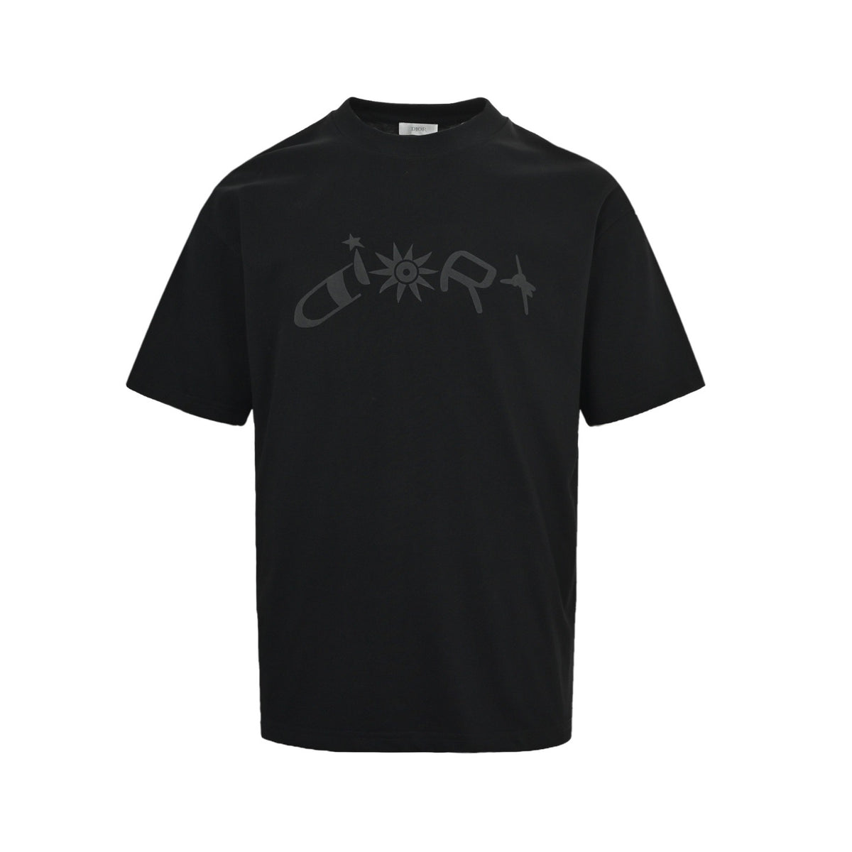 Dior 26ss sun letter print short sleeves