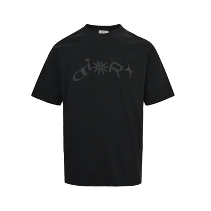 Dior 26ss sun letter print short sleeves