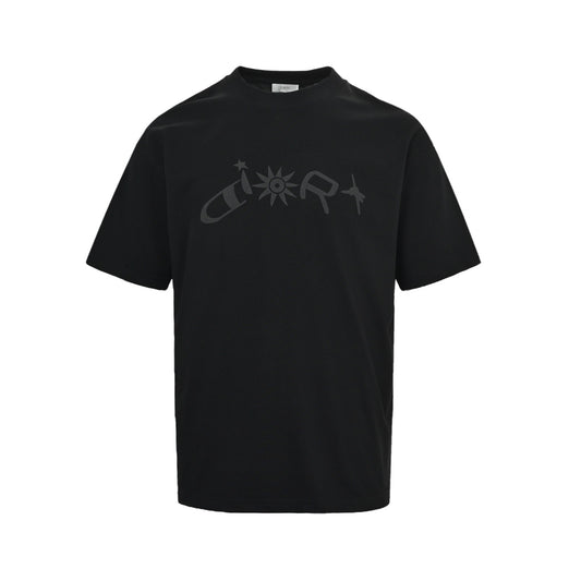 Dior 26ss sun letter print short sleeves