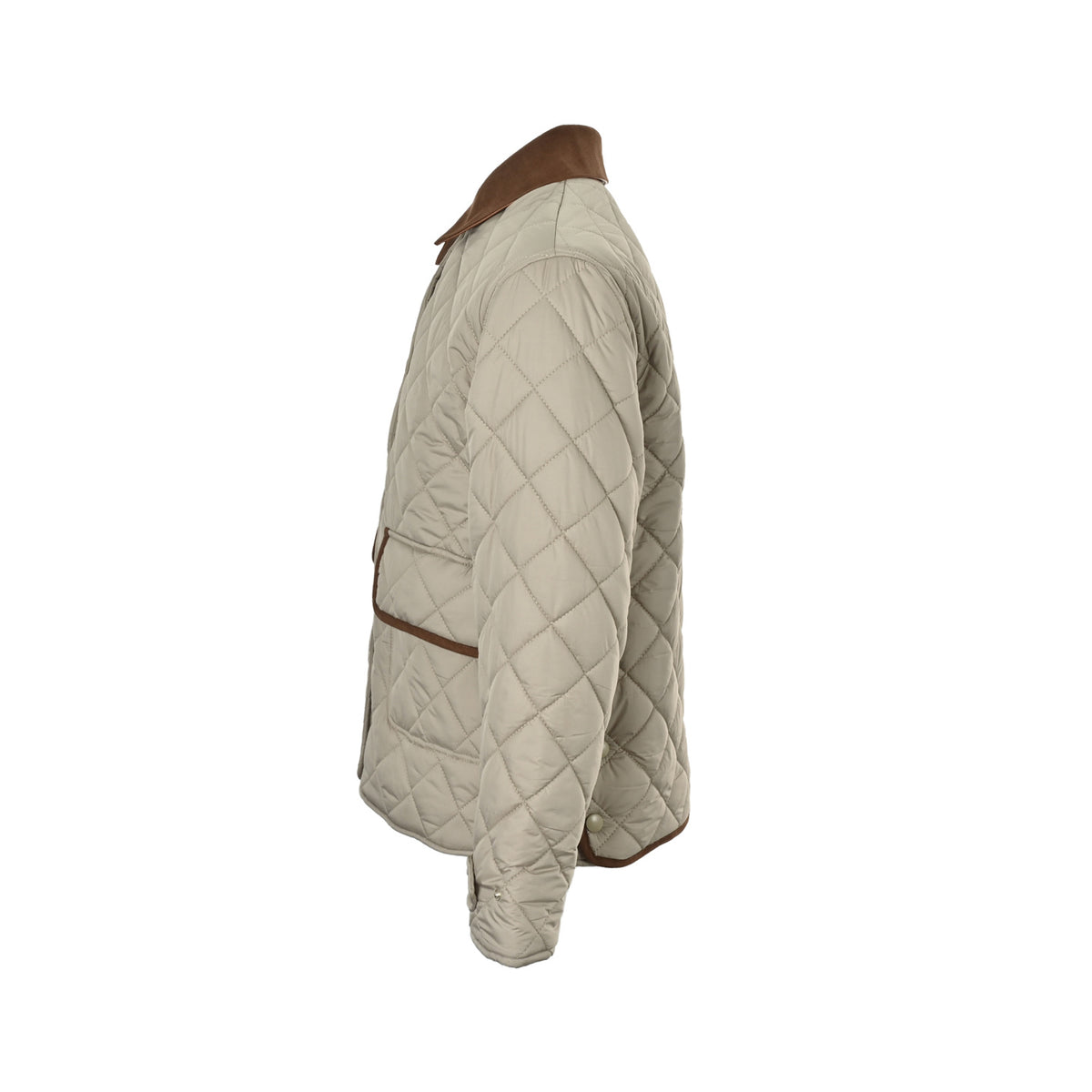 Miu Miu coffee collar off-white quilted cotton coat
