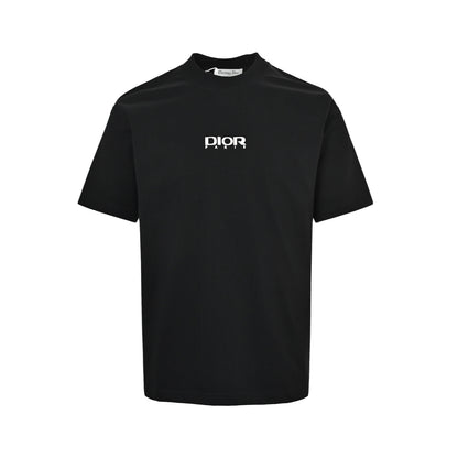Dior 26ss flocked letter logo printed short sleeves