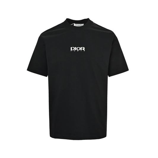 Dior 26ss flocked letter logo printed short sleeves