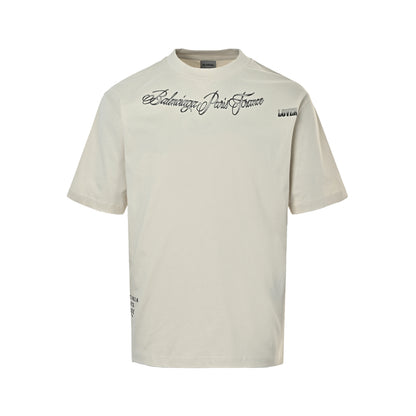 Balenciaga/Balanciaga 26ss signature letter printed short sleeves