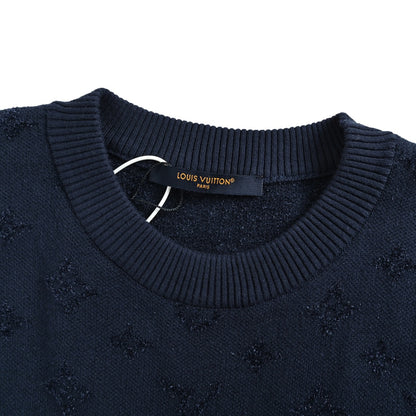 Louis Vuitton 25ss dark pattern old flower jacquard knitted short sleeves