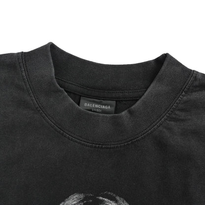 Balenciaga Britney joint printed washed short-sleeves