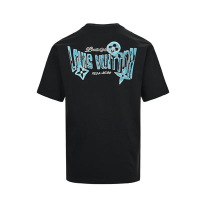 Louis Vuitton 26ss short sleeves with front and rear letter logo embroidery