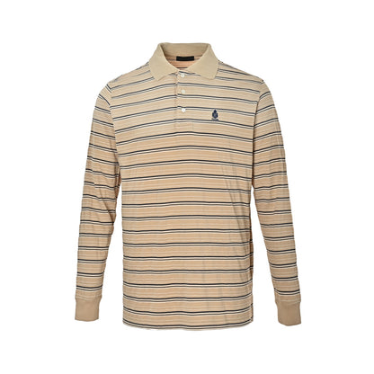 Prada logo striped long-sleeved POLO shirt