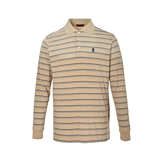 Prada logo striped long-sleeved POLO shirt