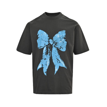 Balenciaga/Balanciaga 26ss bow printed short sleeves