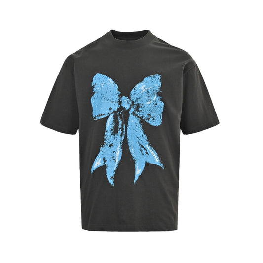 Balenciaga/Balanciaga 26ss bow printed short sleeves