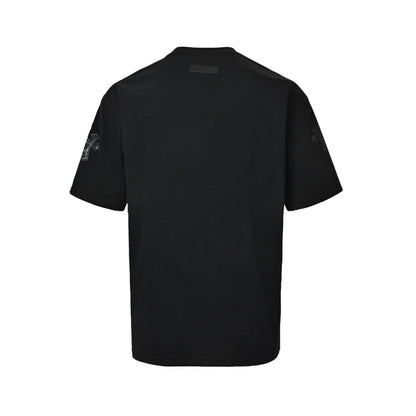 ChromeHearts/Chrome Heart 26ss Heavy Chrome Heart Embroidered Leather Cross Short Sleeve