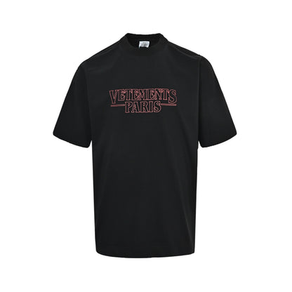 VETEMENTS VTM style hollow letter slogan logo short sleeves