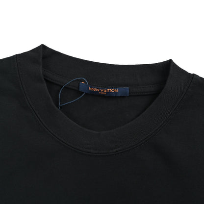 Louis Vuitton 26ss dark pattern embroidered presbyopia logo short sleeves