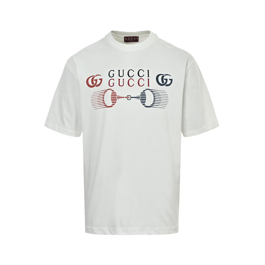 Gucci letter embroidered horsebit printed short sleeves