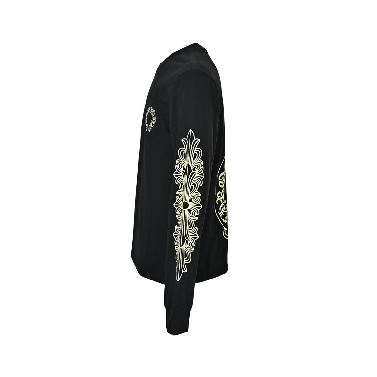 Chrome Hearts yellow horseshoe print long-sleeved T-shirt