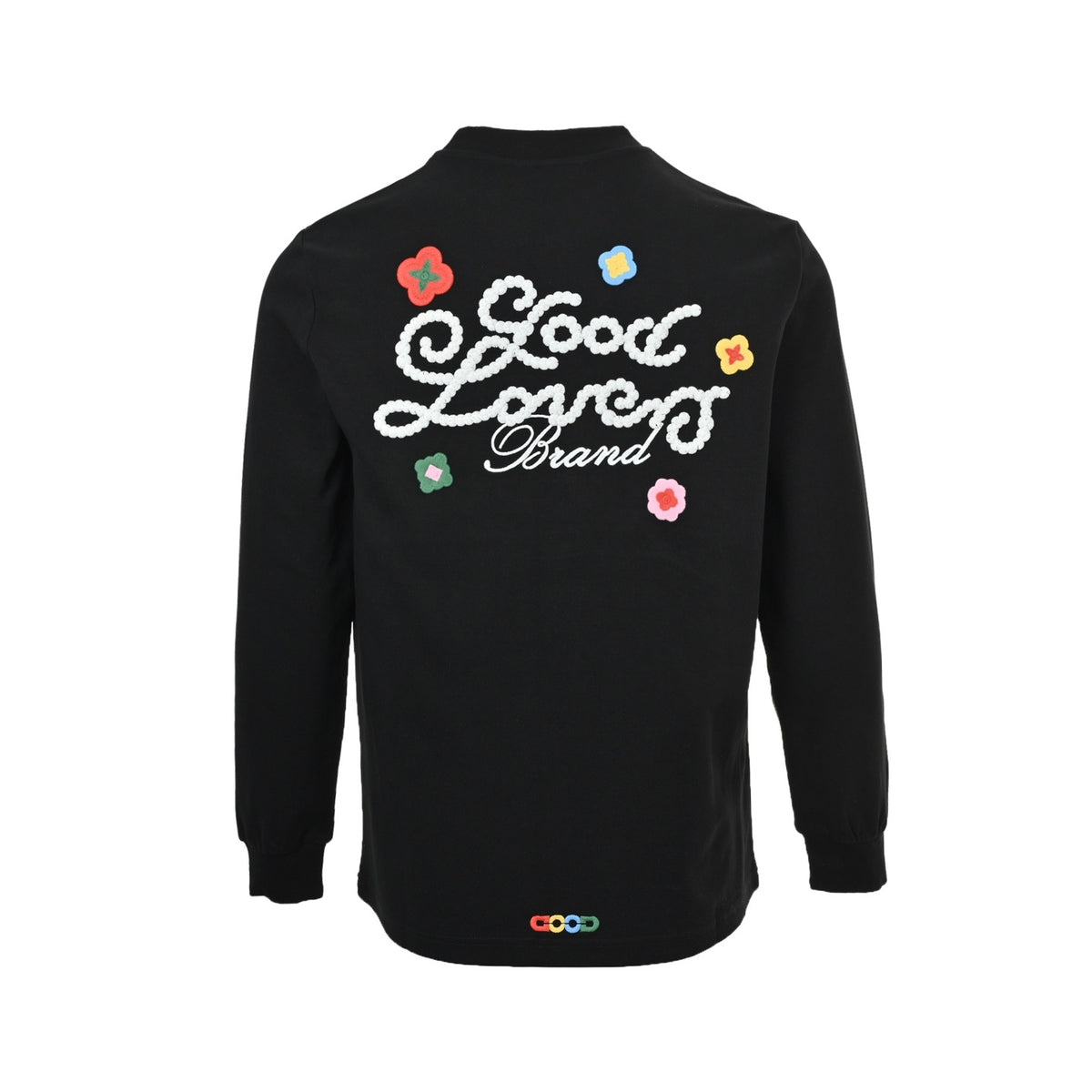 GOOD BRAND three-dimensional small flower embroidery long-sleeved T-shirt