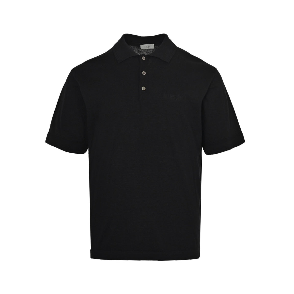 Dior 25ss signature letter embroidered knitted Polo short sleeves